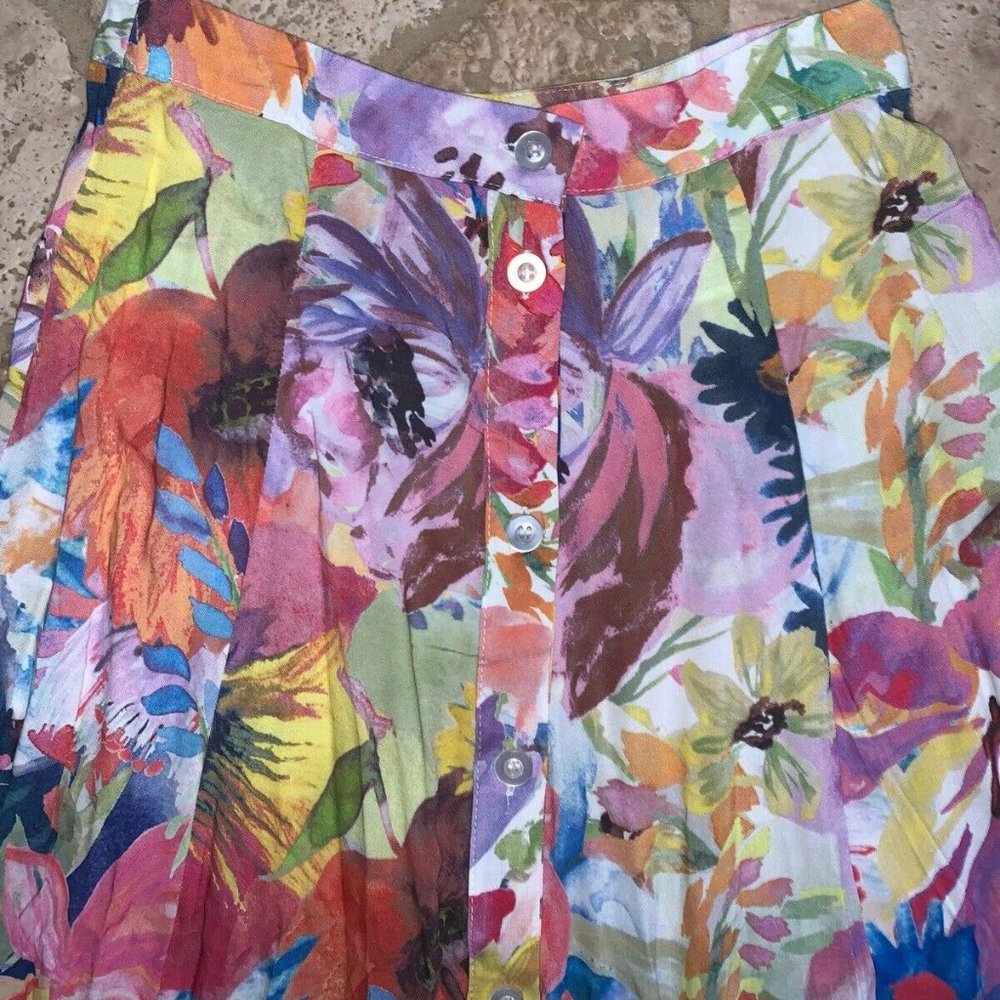 H&M Floral Watercolor Maxi Skirt